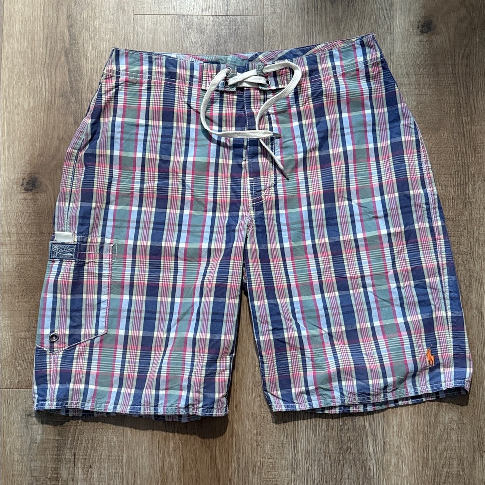 Vintage Polo Ralph Lauren Plaid Swim Trunks Size 30